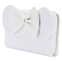 Disney - Minnie Mouse Sequin Wedding 4” Faux Leather Zip-Around Wallet LOUNGEFLY