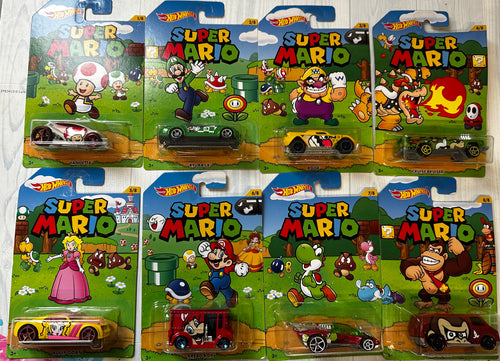 HOT WHEELS Super Mario Full set of 8 MATTEL 2016
