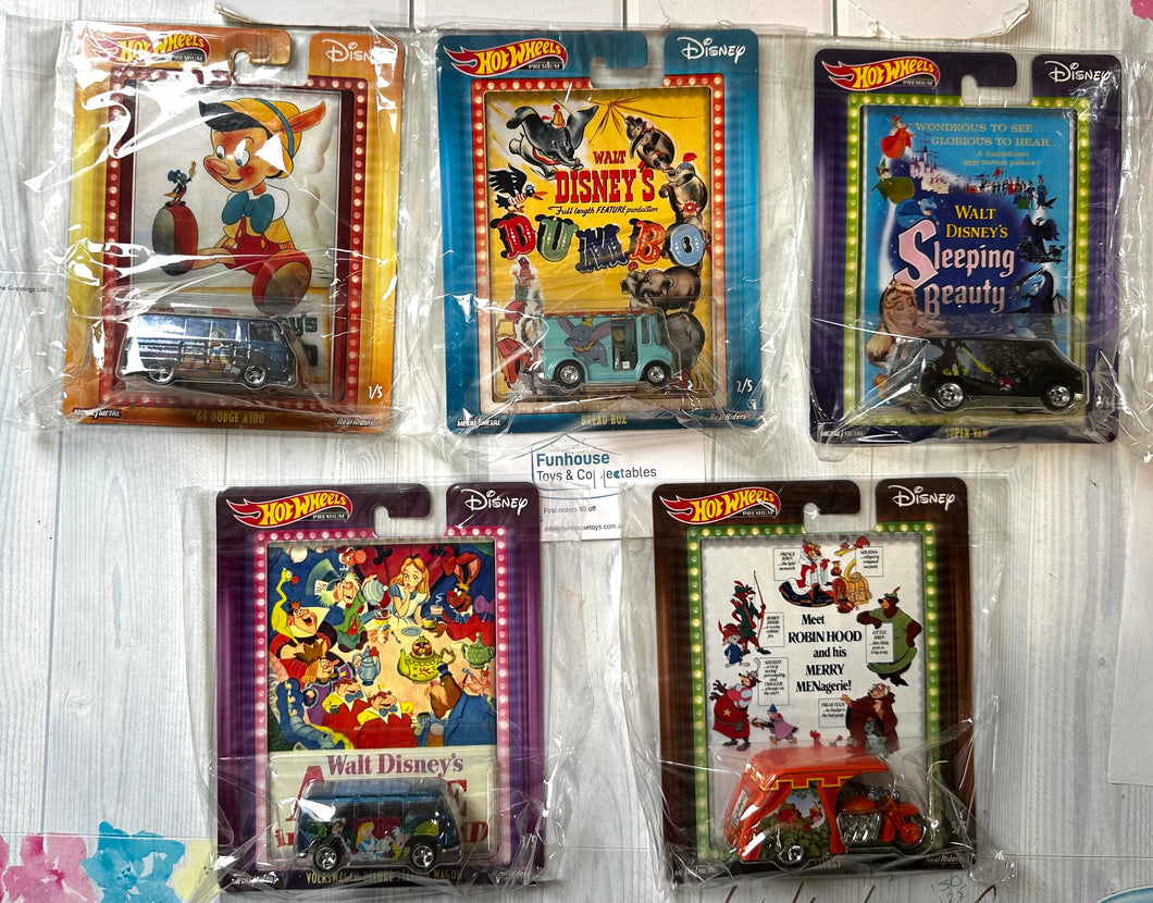 HOT WHEELS 2018 POP CULTURE DISNEY CLASSIC SET OF 5 DIECAST MODEL