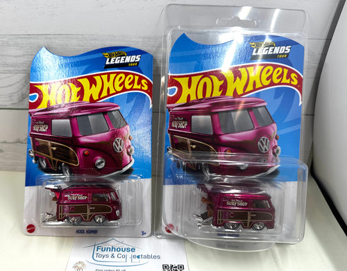 HOT WHEELS VW Kool Kombi PINK LEGENDS TOUR 2024 Long Card HTF90 Special Mattel Release