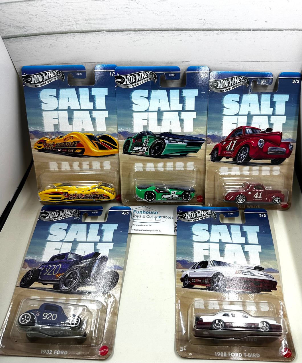 HOT WHEELS 2025 SILVER SERIES SET OF 5 SALT FLAT