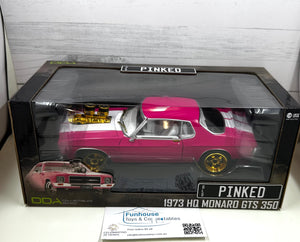 DDA ~ CHASE EDITION HOLDEN 1973 Pink/White HQ  Monaro 2 Door Diecast 1:24 Scale*