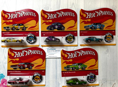 Hot Wheels 50th Anniversay Original Series Redlines - Set of 5Cars Limited Edition