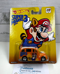 Hot Wheels  MARIO School Busted~ SUPER MARIO BROS 3 Pop Culture REAL RIDERS 1:64