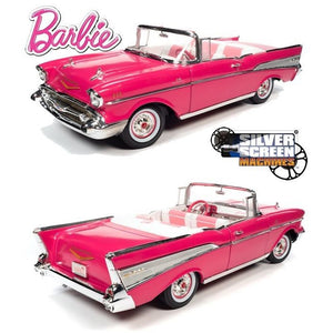 1957 Chevy Bel Air Convertible Car Barbie Pink Model By Auto World