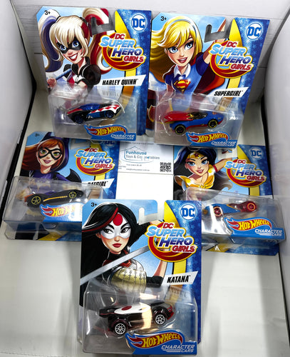 Set of 5 Hot Wheels DC Superhero Girls Car 1:64