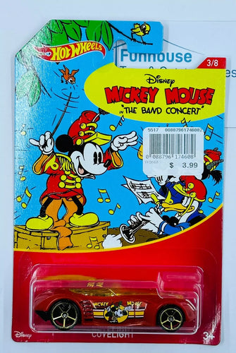 Hot Wheels MICKEY MOUSE THE BAND CONCERT COVELIGHT 3/8 PERFECT CARD 2018