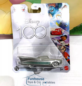 Disney Pixar Cars Disney 100 Flo Silver with Green Stripe