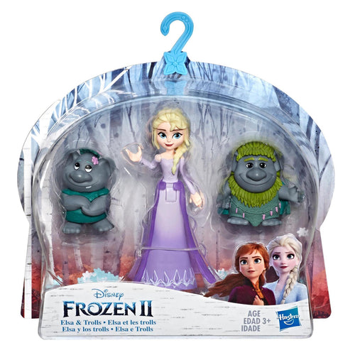 Disney Frozen Elsa Small Doll With Troll Figures