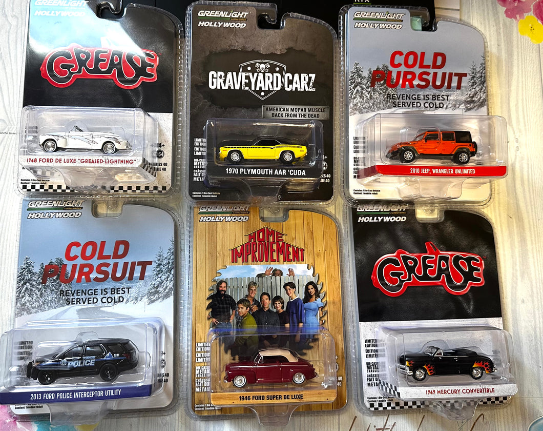 Greenlight Hollywood SERIES 40 6 Car Set GREASE HOME IMPROVEMENTS 1:64 Scale