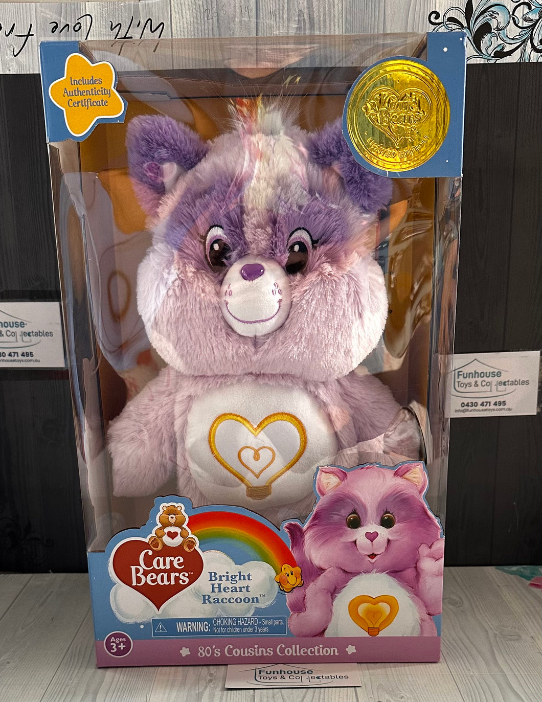 Care Bears Bright Heart Raccoon Ltd Edition 80s Cousins Collection