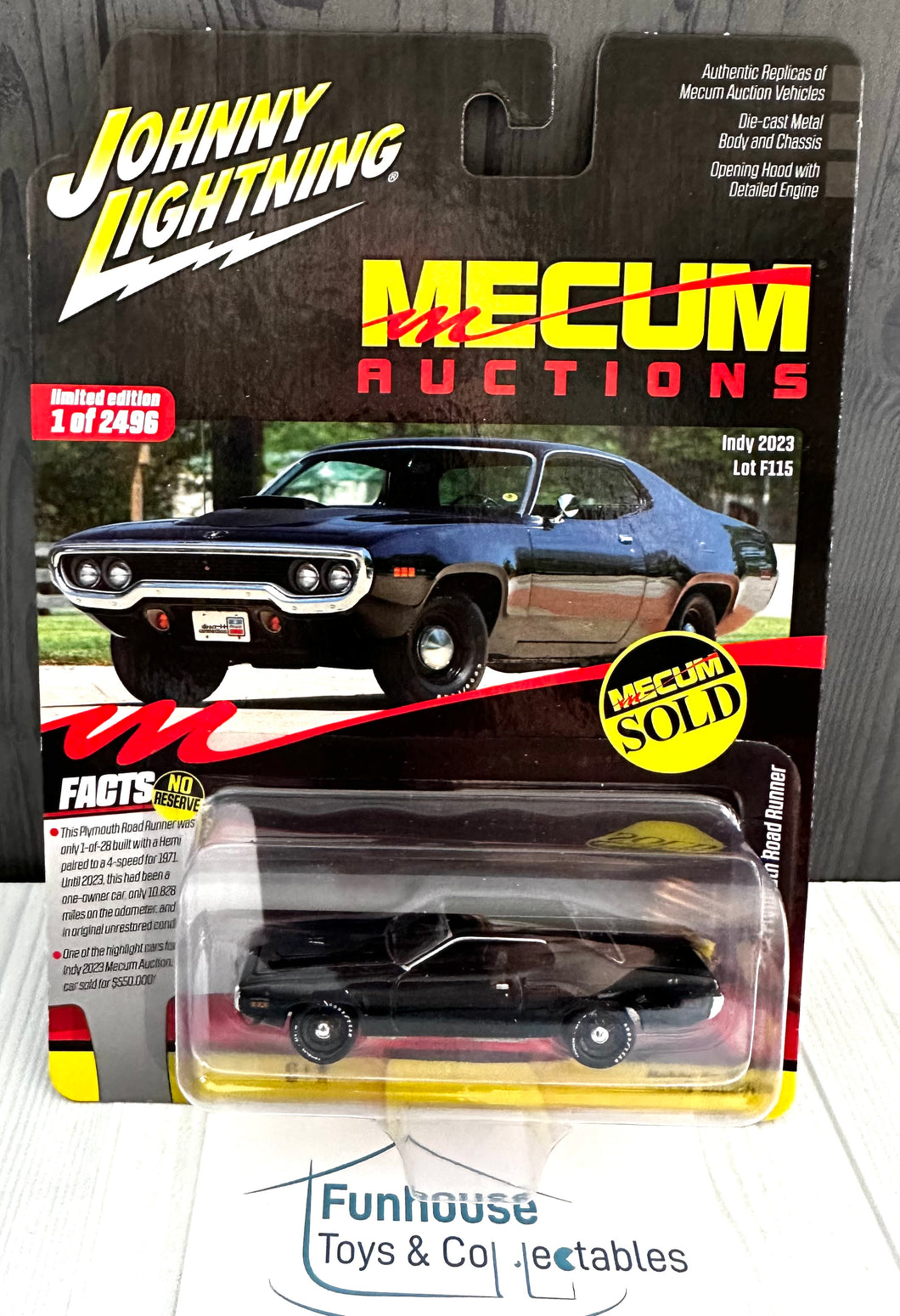 Johnny Lightning '71 Plymouth Road Runner Black 1:64 Diecast Car 1 OF 2496