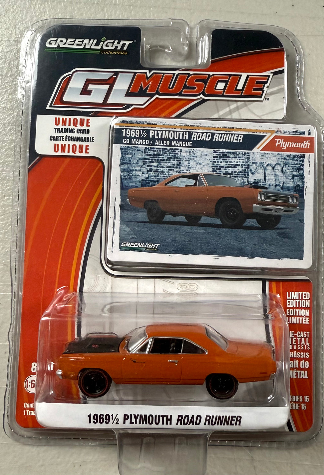 Greenlight 13150-D 1:64 GL Muscle Series 1969 1/2 Plymouth Road Runner Go Mango