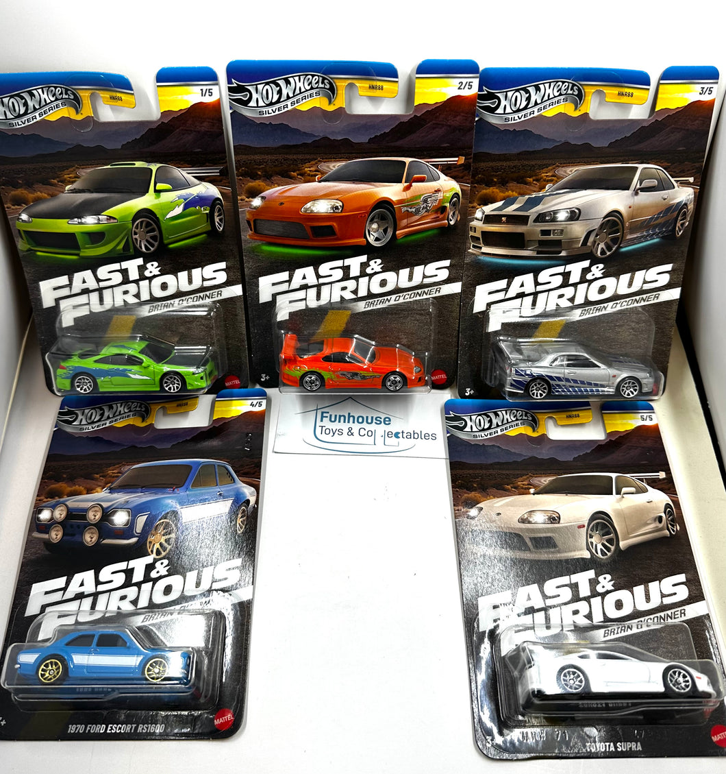 HOT WHEELS FAST & FURIOUS 2024 SILVER SERIES SET OF 5