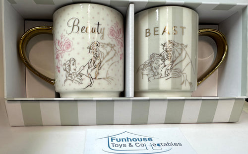 Disney Beauty & the Beast Wedding mugs 2 pc set GIFT BOXED