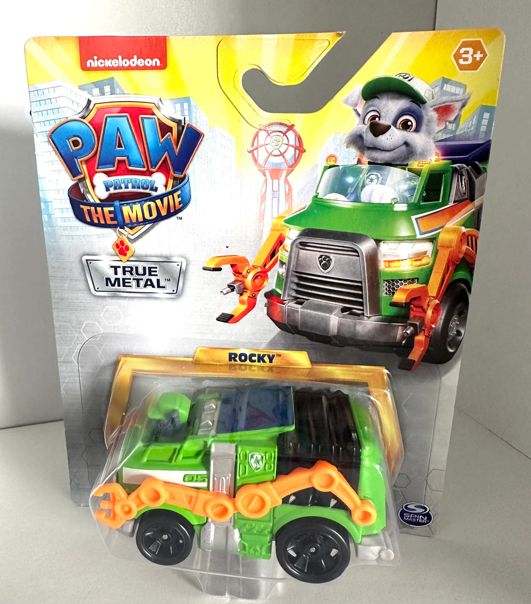 Paw Patrol the Movie ROCKY GREEN Construction True Metal Toy Vehicle