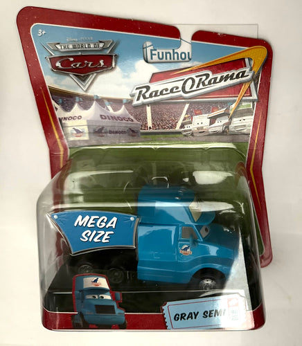 Disney Pixar Cars GRAY SEMI Hauler Dinoco Mega Size #10 Official Diecast