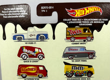 Hot Wheels POP CULTURE CONFECTIONARY MM'S DOVE SKITTLES 2014 Real Riders SET OF 6 CFP34