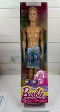 *Barbie Ken Beach Doll BCN27 With Surfboard Trunks & Sunglasses Mattel 2013