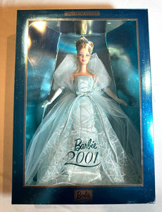 Barbie 2001 New Year Collectors Edition Doll New Aqua Blue Dress