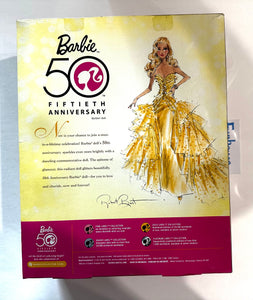 50th Anniversary Barbie Doll 2008 Gold Gown Mattel Robert Best Design