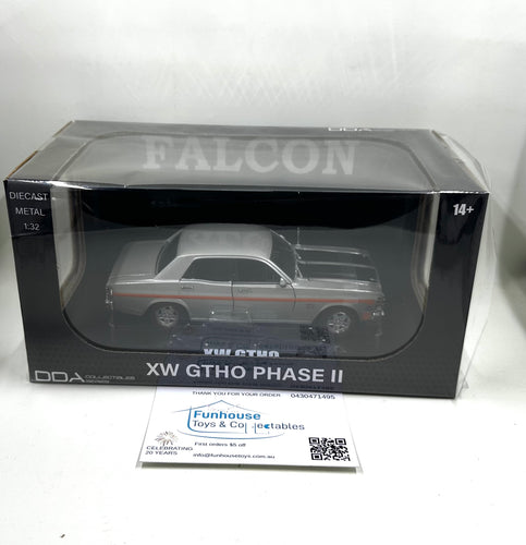 DDA ~ FORD XW GTHO SIlver Fox with Orange Stripes 1:32 Scale Model