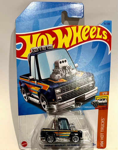 HOT WHEELS TOON'D '83 CHEVY SILVERADO in BLACK HW HOT TRUCKS 1/10 2023