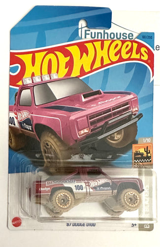 HOT WHEELS 181/250 - ‘87 Dodge D100 Pink 1/10 Baja Blazer - Long Card 2023