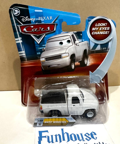 DISNEY PIXAR CARS Look My Eyes Change ~ Duff Wrecks White Ute Mattel 2010 *