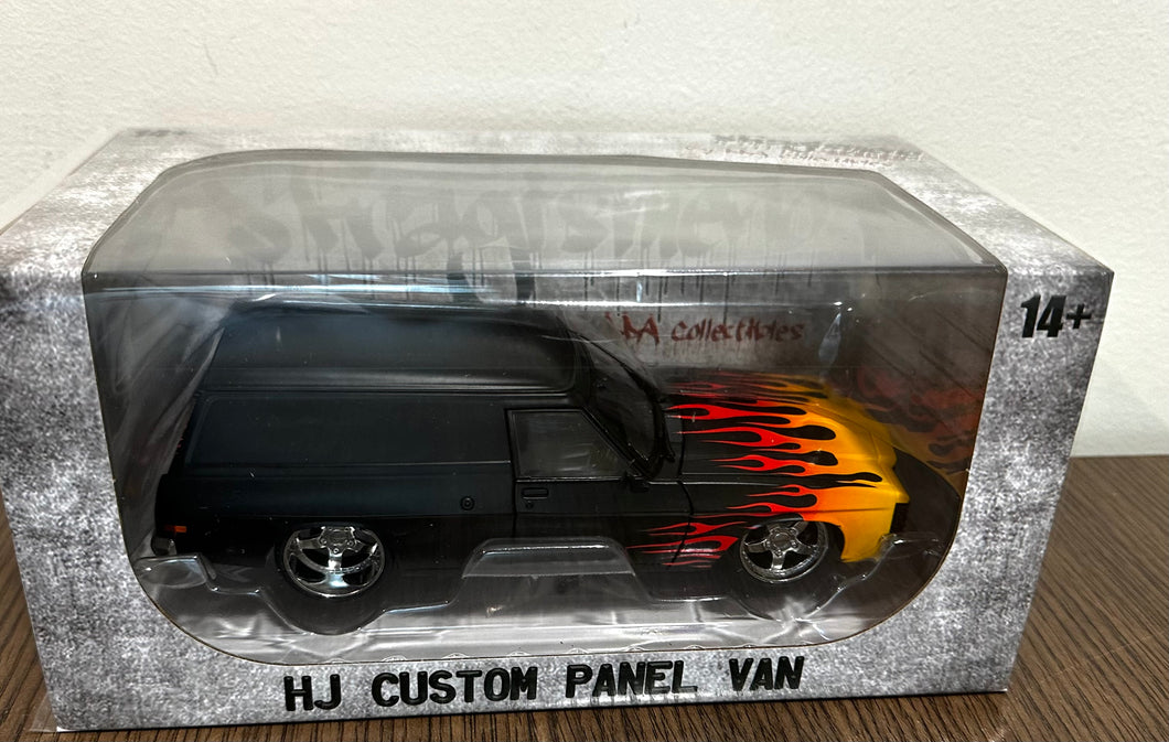 Holden HJ CUSTOM Panel Van BLACK WITH FLAMES 1:24 Scale*