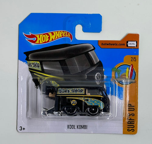 2017 Hot Wheels Kool Kombi Surf’s Up 2/5 1:64 Black SHORT CARD MINT