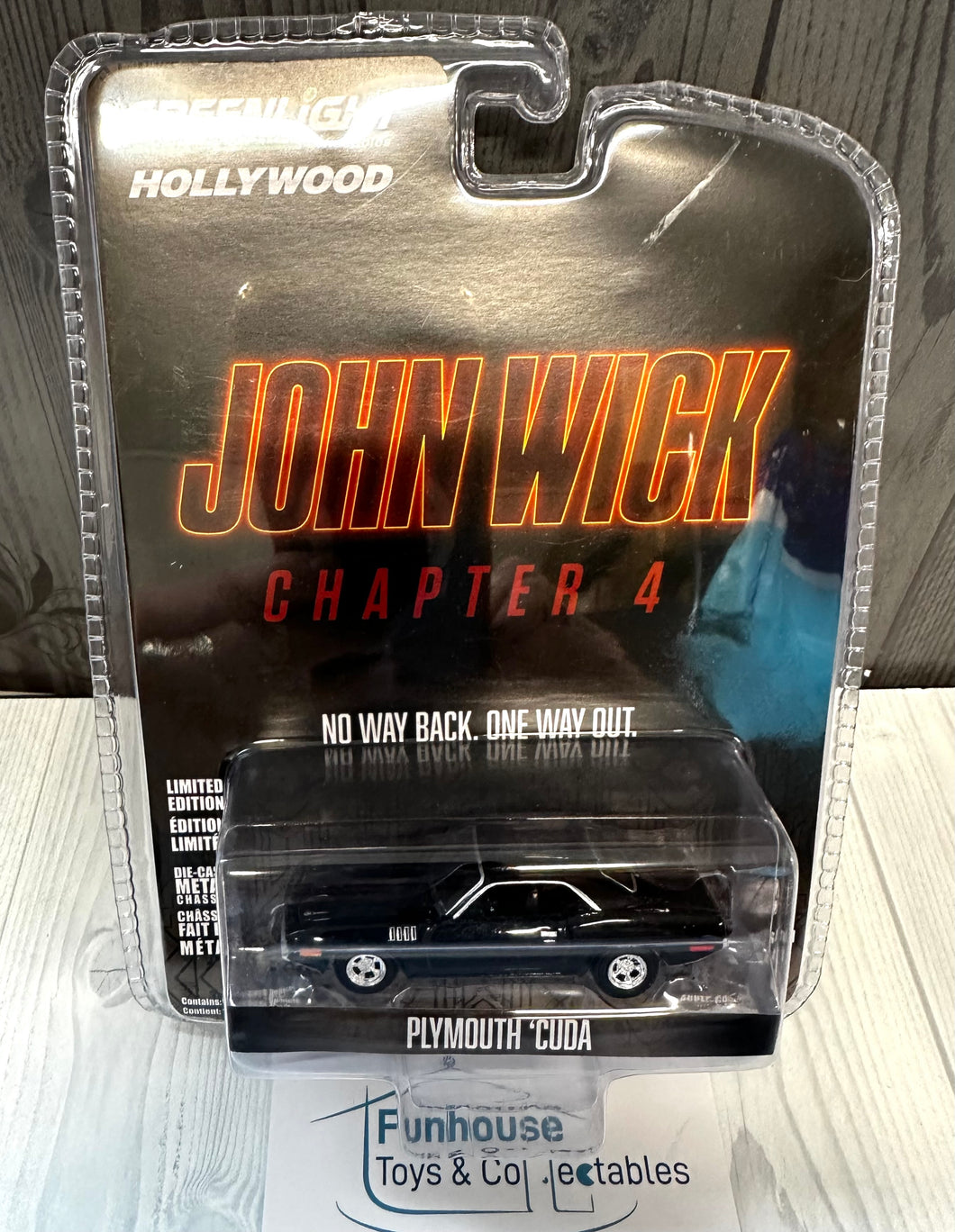 GREENLIGHT 1:64 2024 HOLLYWOOD SERIES 41  - JOHN WICK CHAPTER 4 PLYMOUTH CUDA