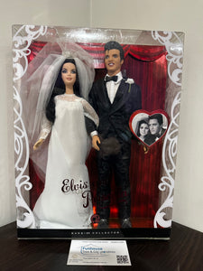 MATTEL ~ 2008 Elvis & Priscilla Wedding Collector Edition BARBIE Doll Set #L9632 PiNK LABEL