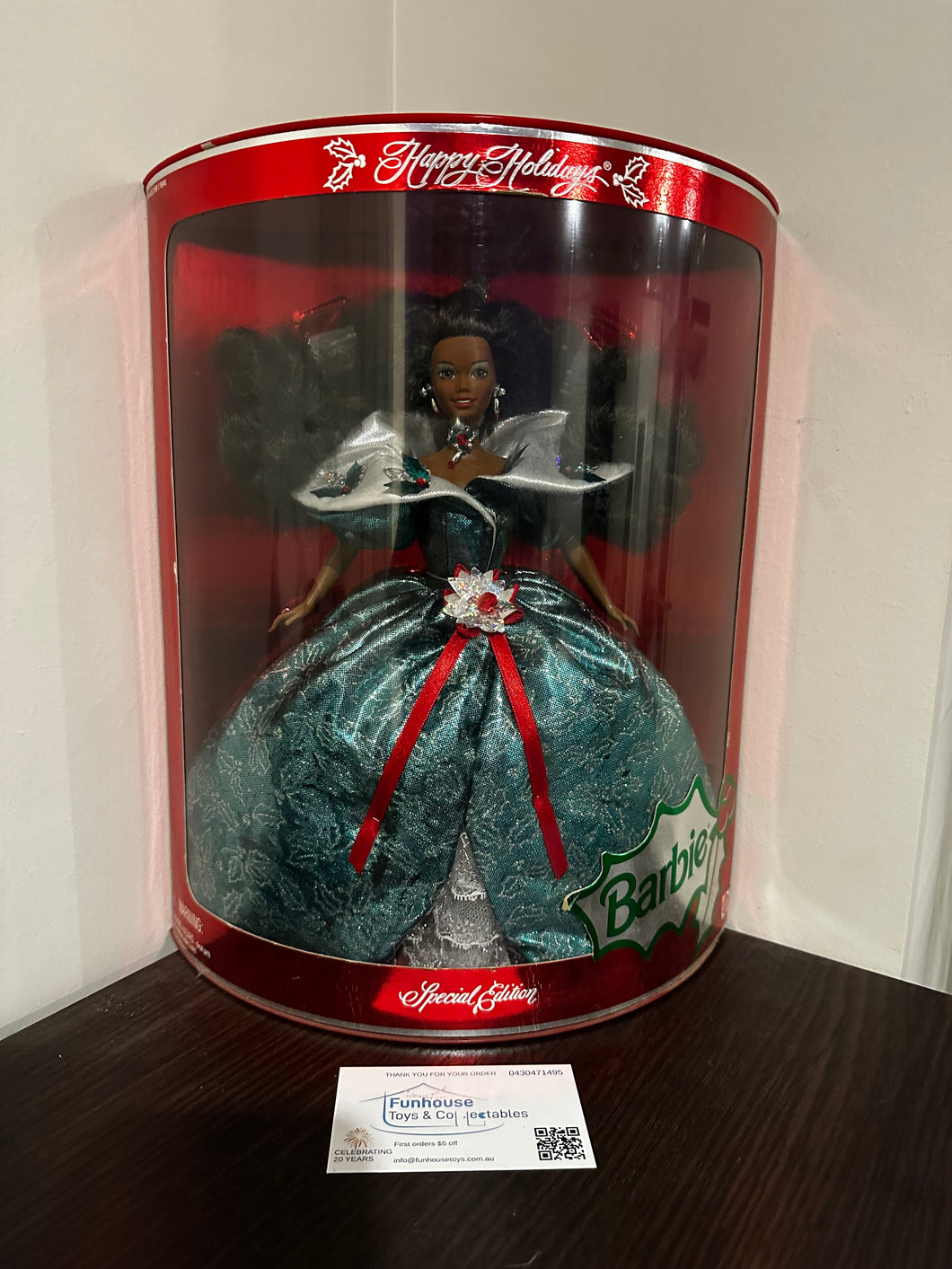 MATTEL ~ 1995 Happy Holidays Special Edition Christmas Barbie AFRICAN VINTAGE