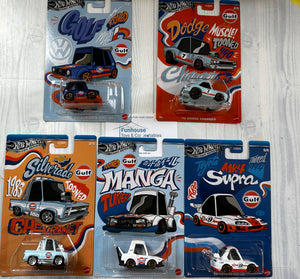 Hot Wheels 1:64 Themed Automotive Asst 2025 GULF TOONED Complete Set 1-5