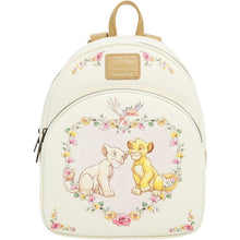 Lion King (1994) - Simba & Nala Floral 10" Faux Leather Mini Backpack