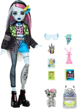 *Monster High Frankie Stein Doll in Denim Jacket, Includes Pet Dog Watzie