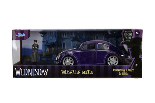 Wednesday (TV) - VW Beetle (with Wednesday) 1:24 Scale Diecast Vehicle