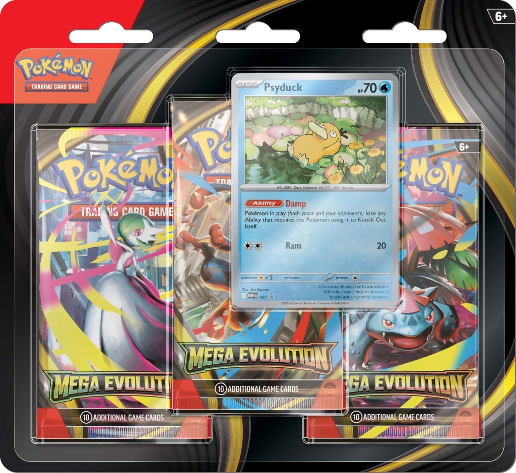 Pokémon TCG: Mega Evolution Three Booster Blister ( 2 PACKS )