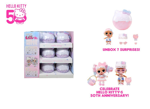 LOL Surprise Loves Hello Kitty 50th Anniversary Dolls - Miss Pearly & Crystal