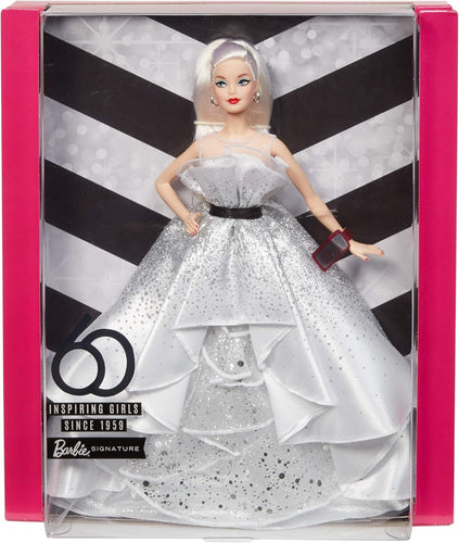 Barbie Signature 60th Anniversary Doll 2018 Blonde Black & White DIAMOND