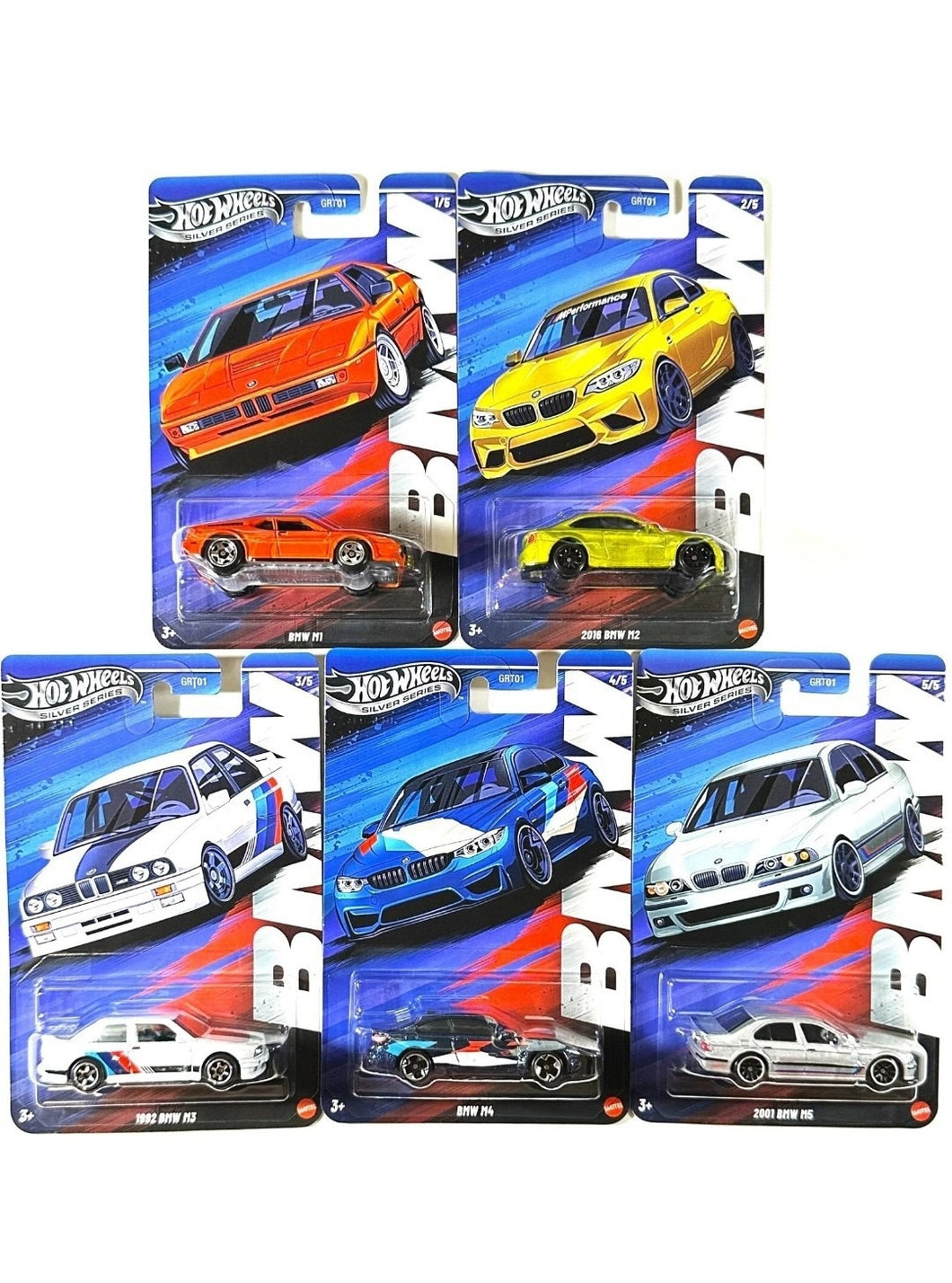 Hot Wheels THEMED SILVER SERIES BMW FULL SET OF 5