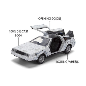 Back to the Future - Delorean (Frosted) 1:32 Scale Vehicle with Truck Box (SDCC Exclusive)