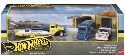 2024 HOT WHEELS PREMIUM SPEED WAZE MOON EYES HYDROPLANE CITROEN & TOYOTA TRUCK