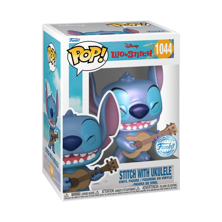 Lilo & Stitch - Stitch with Ukelele US Exclusive Pearlescent Pop Vinyl! 1044