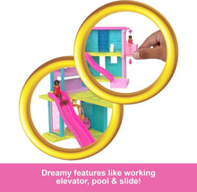 Barbie Mini BarbieLand ~ Dream Playset Bathroom with slide Set HYF46  with 4cm Barbie Doll