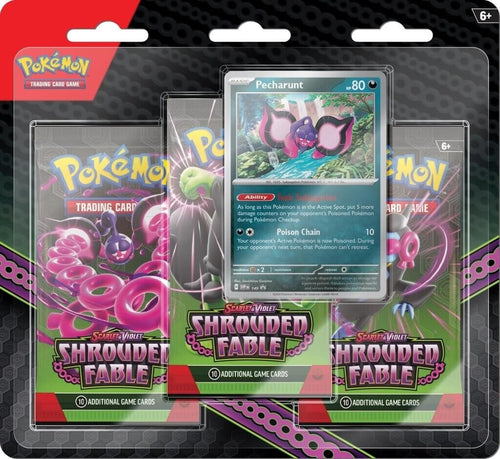 POKEMON TCG SCARLET & VIOLET 6.5 SHROUDED FABLE - SEALED 3 PACK BLISTER