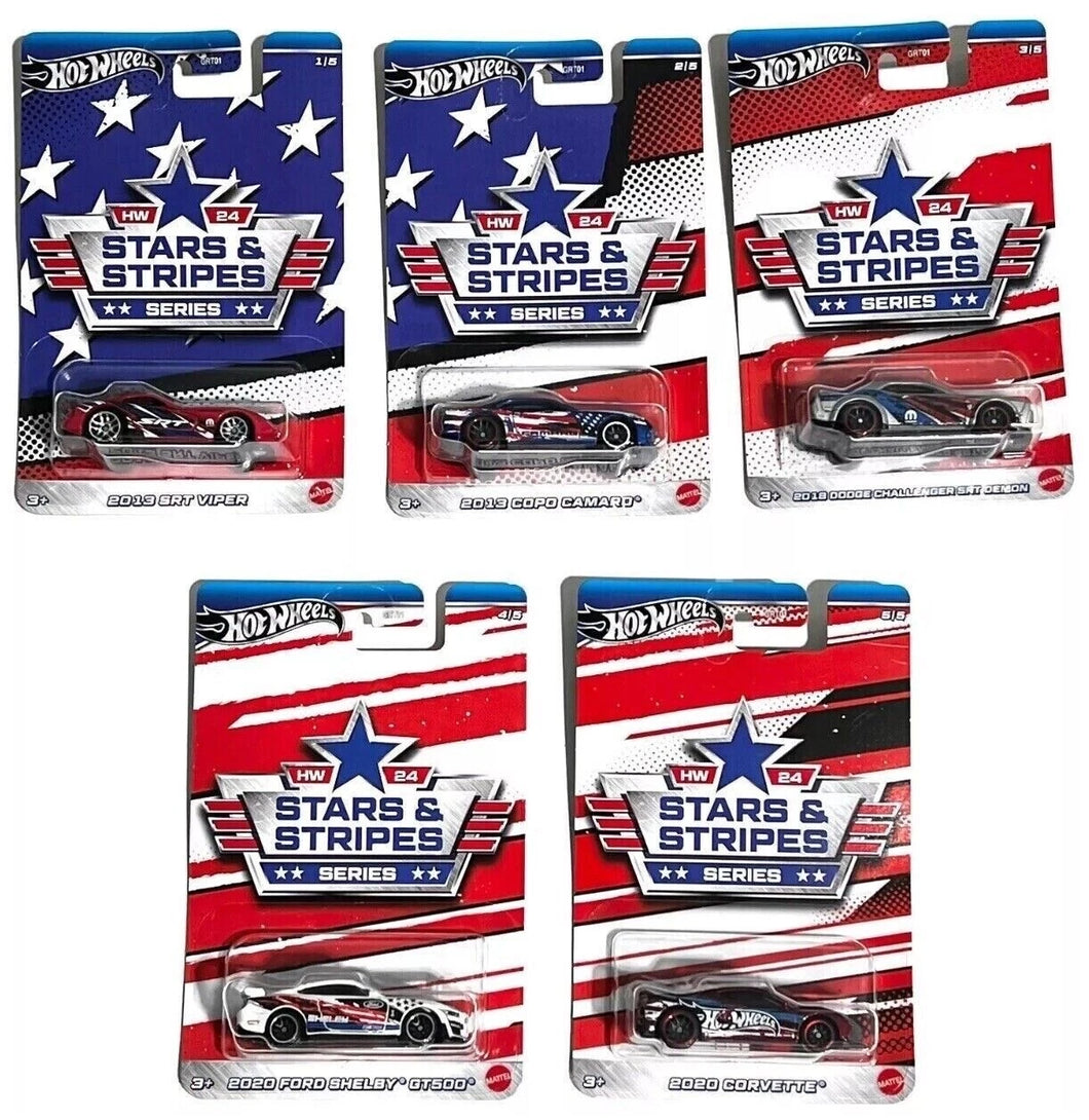 Hot Wheels 2024 Stars & Stripes Series Set of 5
