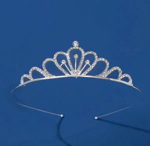 Princess Rhinestone Gold or Silver plated Tiara headband metal