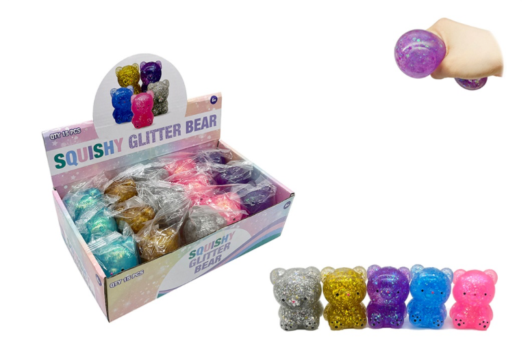 Squishy Glitter Bear Assorted Colours – Funhouse Toys & Collectables